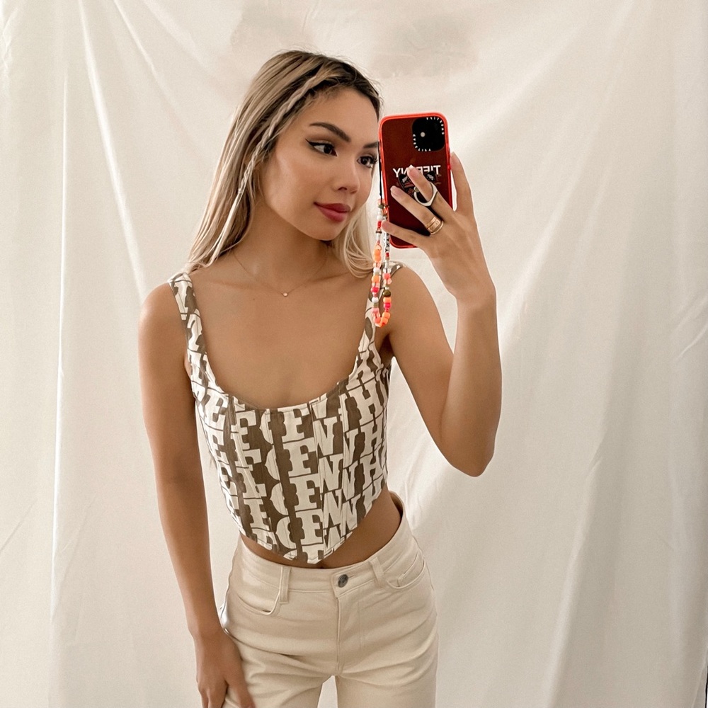 White fox Corset Top